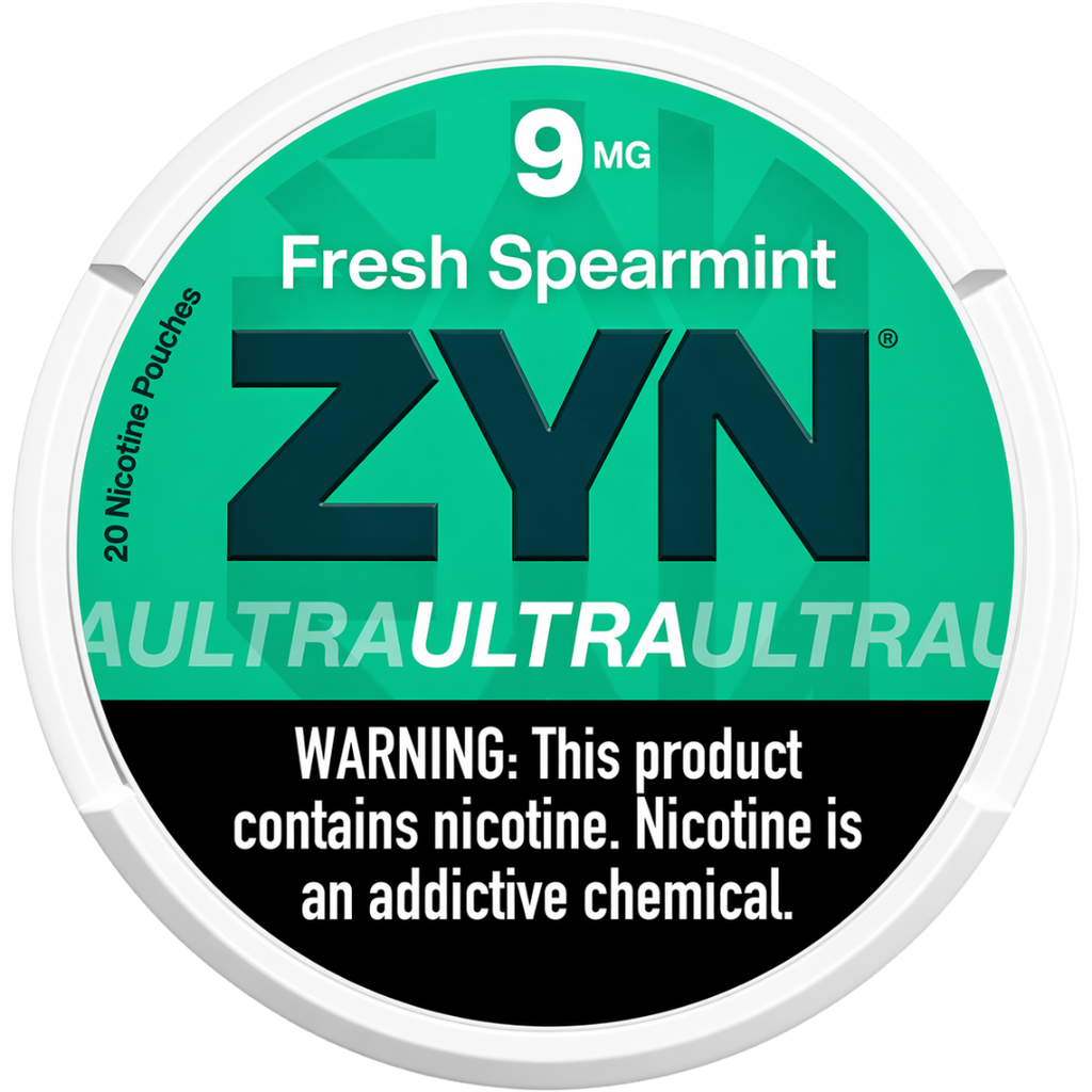 A can of ZYN Ultra Fresh Spearmint nicotine pouches
